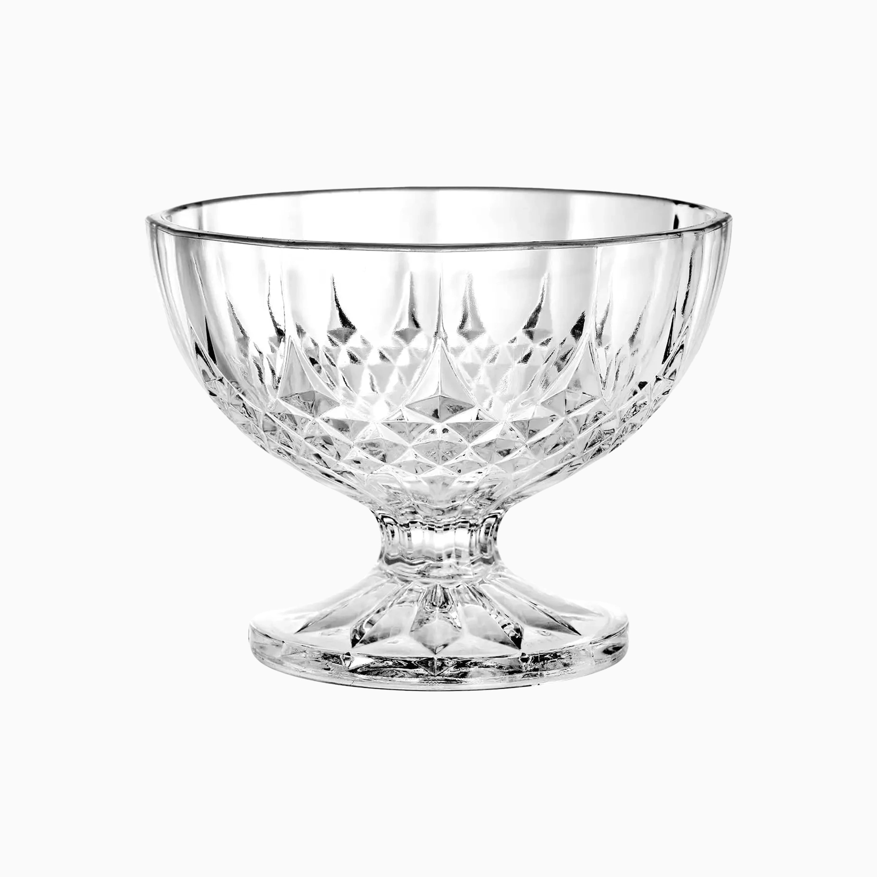 Patterned Stemmed Glass Bowl | code: LZ1305