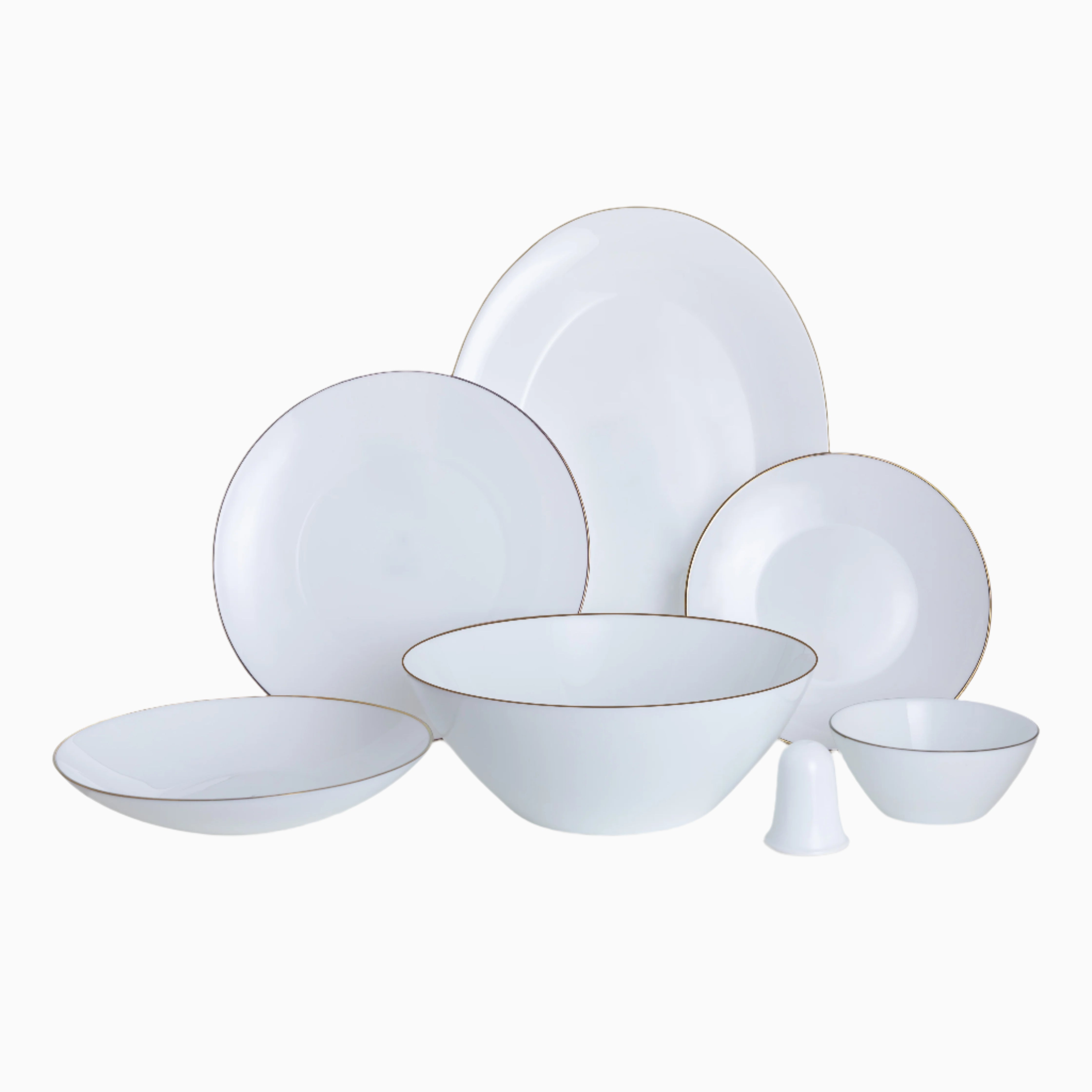 Opalware set Round O Golden rim